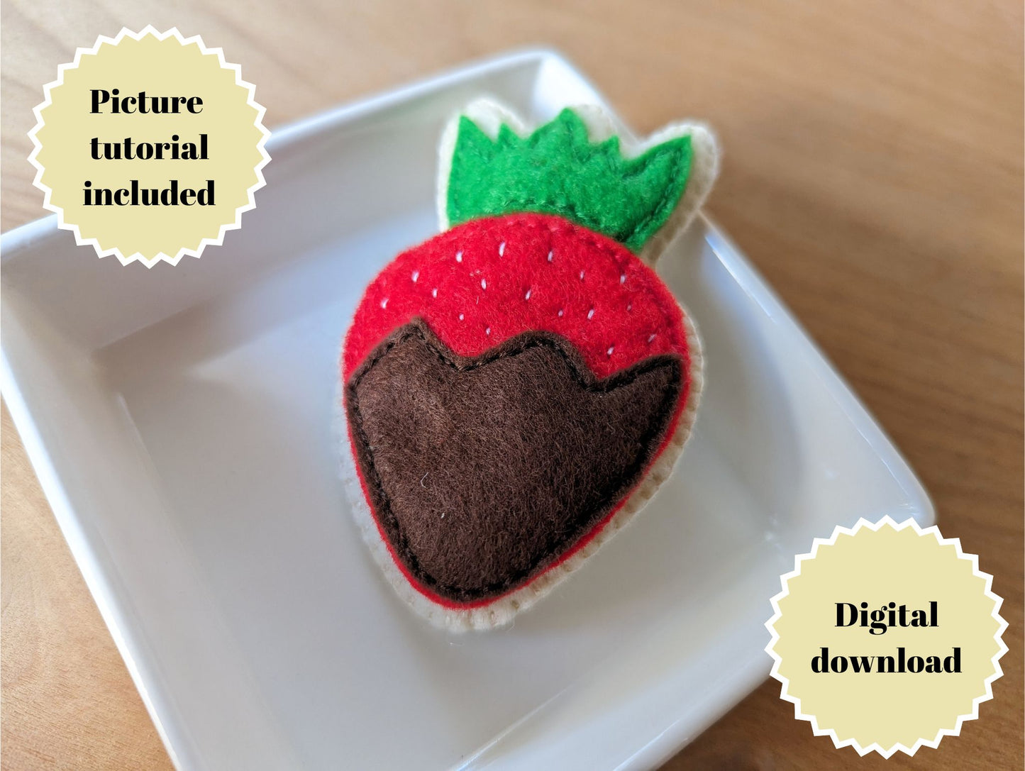 Felt sugar cookie sewing pattern with pictures and video tutorial | PDF pattern for four different cookies styles