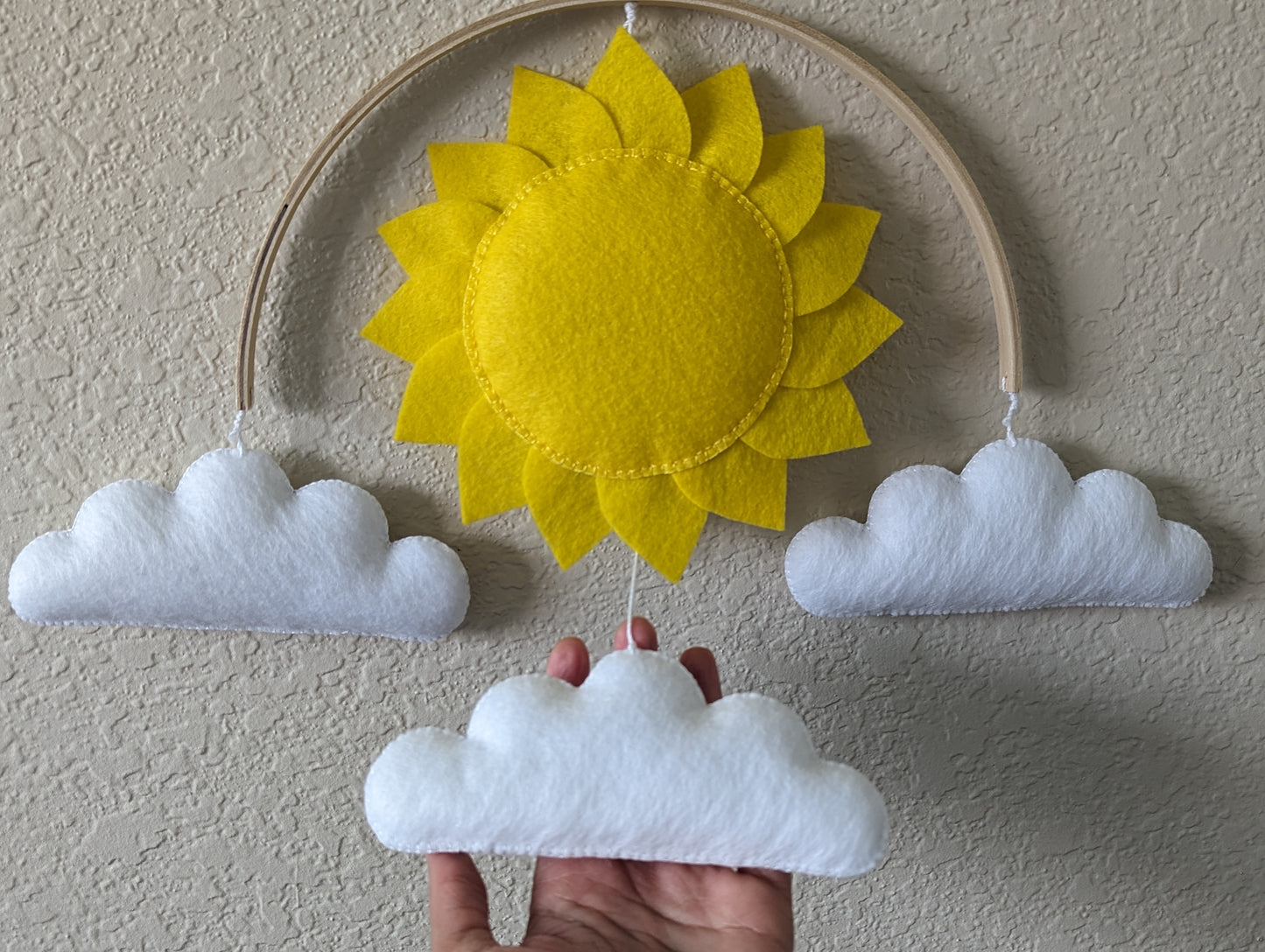 Handmade sun and cloud decor - Nursery and Children's room decor