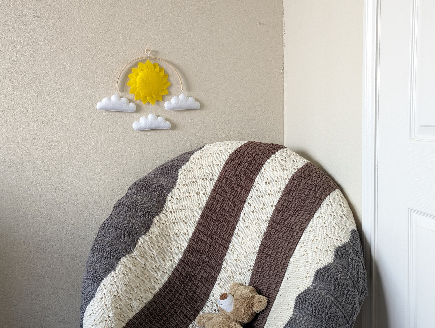 Handmade sun and cloud decor - Nursery and Children's room decor