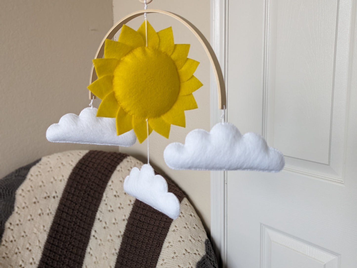Handmade sun and cloud decor - Nursery and Children's room decor