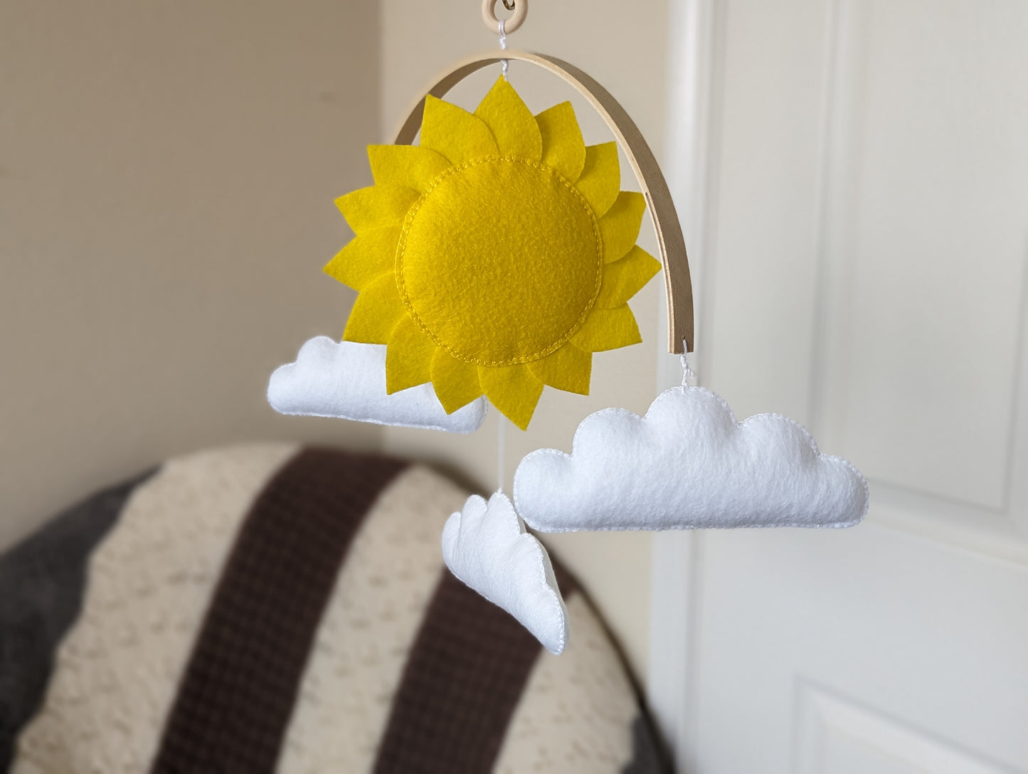 Handmade sun and cloud decor - Nursery and Children's room decor