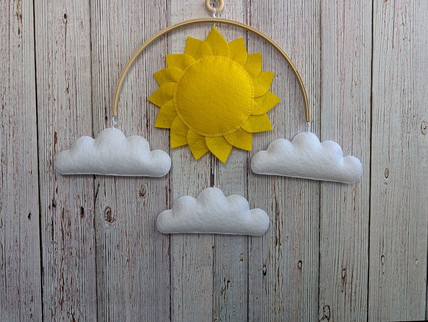 Handmade sun and cloud decor - Nursery and Children's room decor