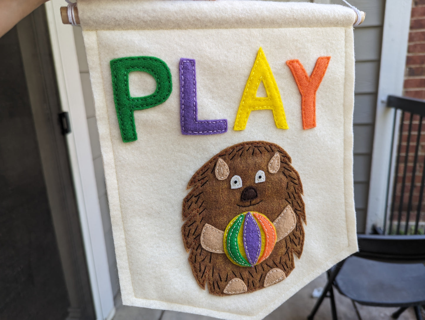 Handmade colorful playroom wall decor | kids room wall hanging