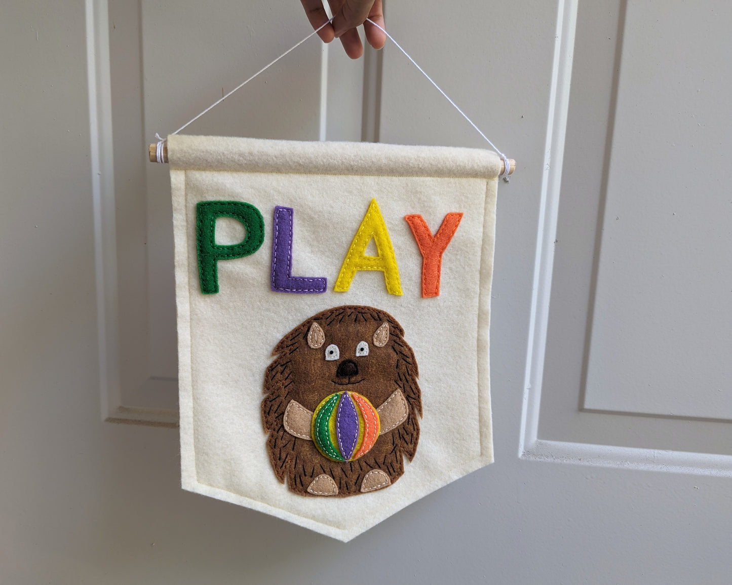 Handmade colorful playroom wall decor | kids room wall hanging