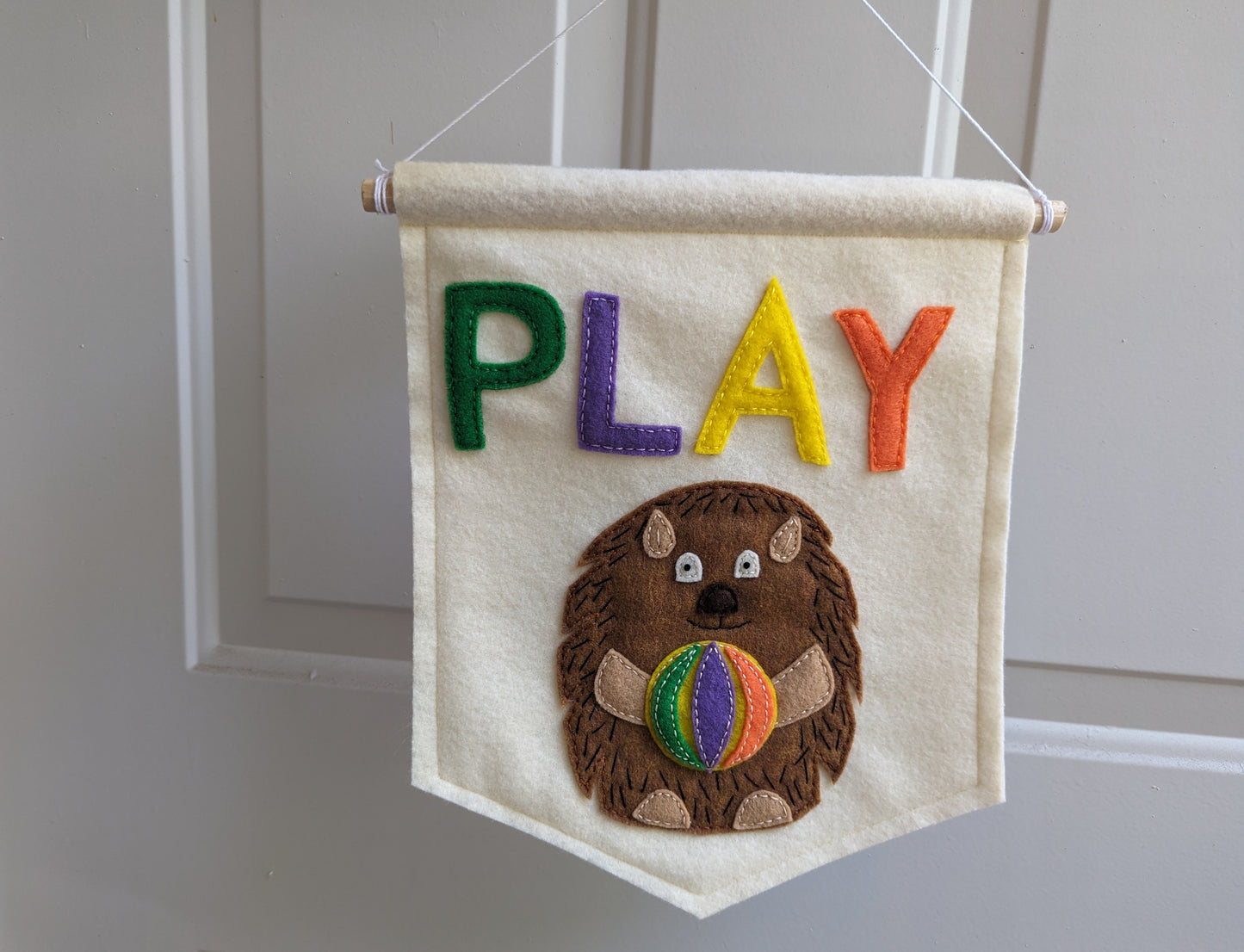 Handmade colorful playroom wall decor | kids room wall hanging