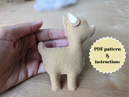 Felt deer PDF pattern and tutorial | DIY plushie sewing pattern with video tutorial