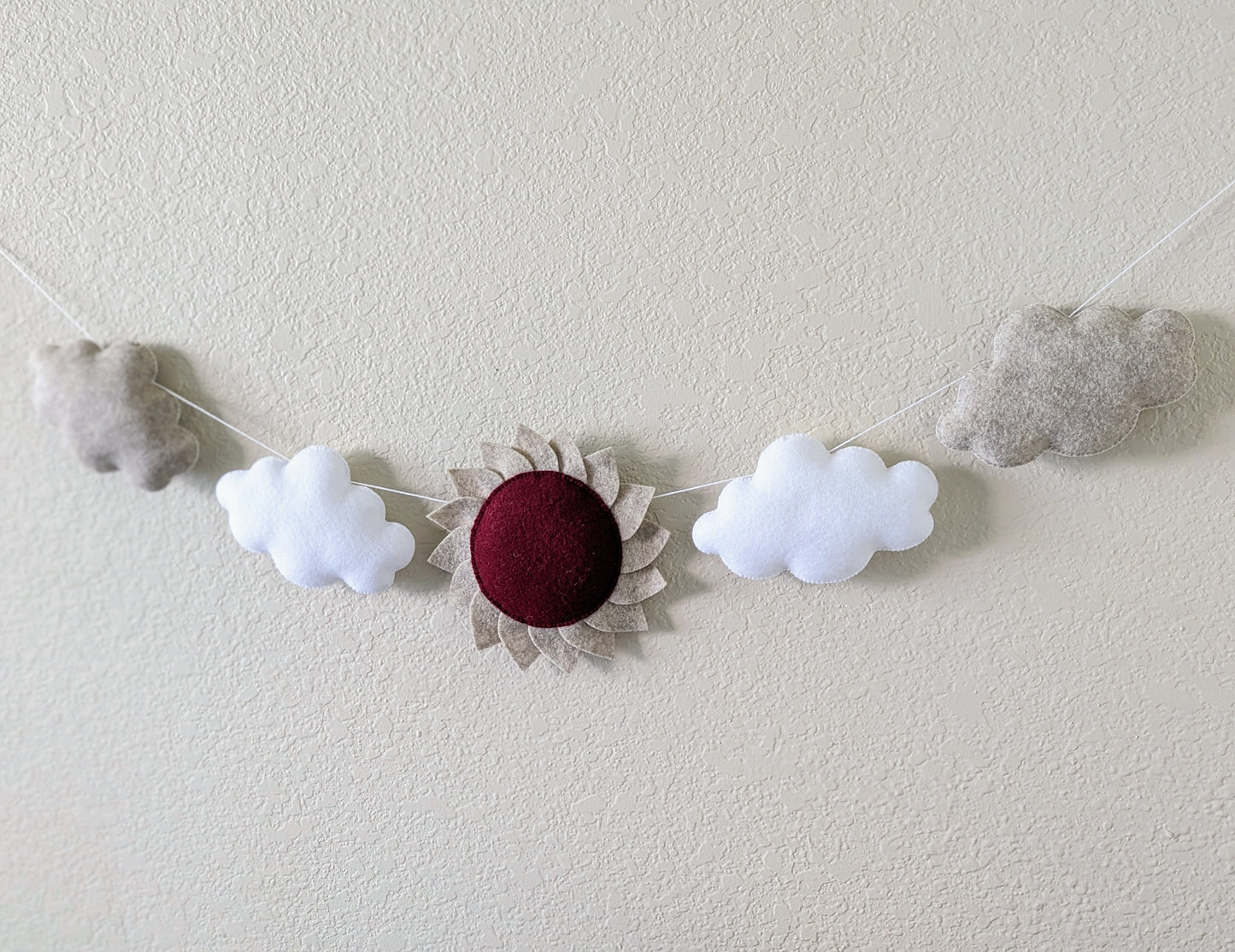 Handmade sun and cloud garland - Nursery decor